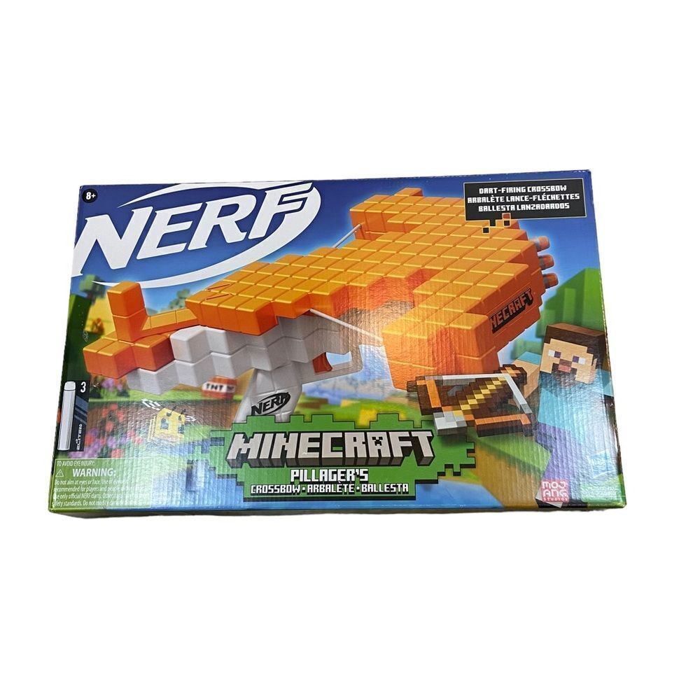 Brand new in Box Nerf Minecraft Pillager's Crossbow Dart-Blasting Crossbow